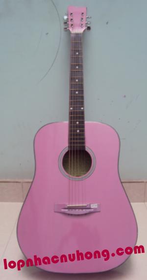 đàn guitar màu hồng 