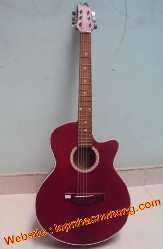 Đàn guitar acoustic đỏ đô