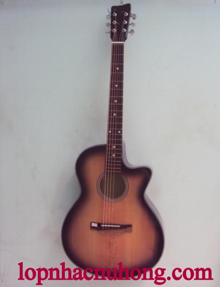 Đàn guitar nâu đỏ viền đen