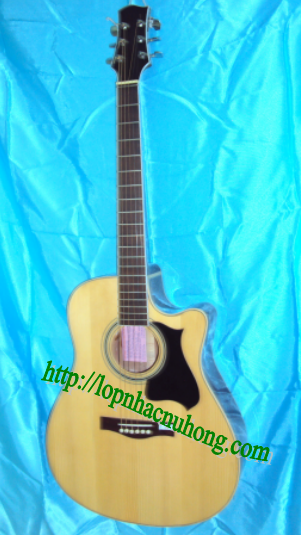 Guitar acoustic màu gỗ