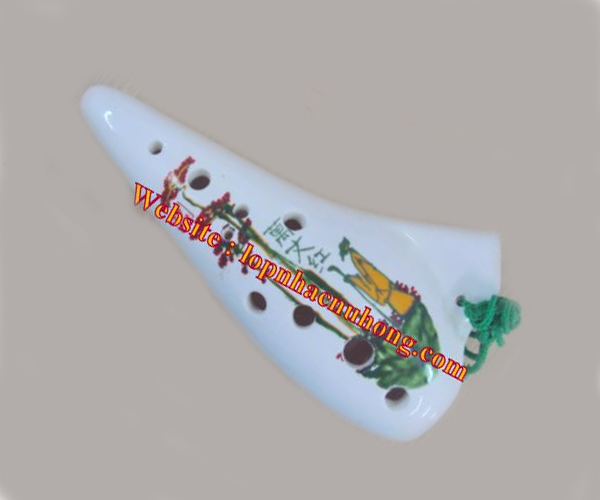 Kèn ocarina 12 lổ trắng xanh