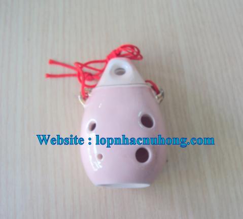 Kèn ocarina 6 lỗ hồng nhạt
