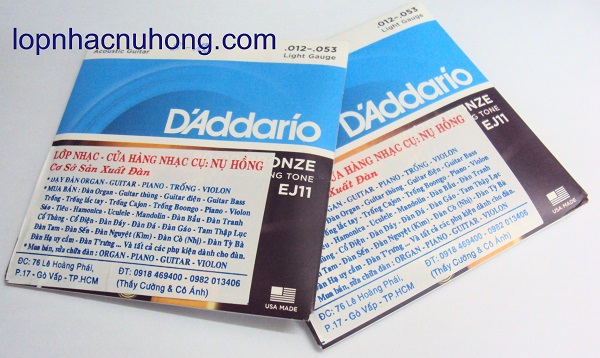 Dây guitar d'addario size 12