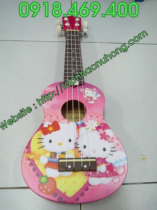 Đàn ukulele hello kitty hồng